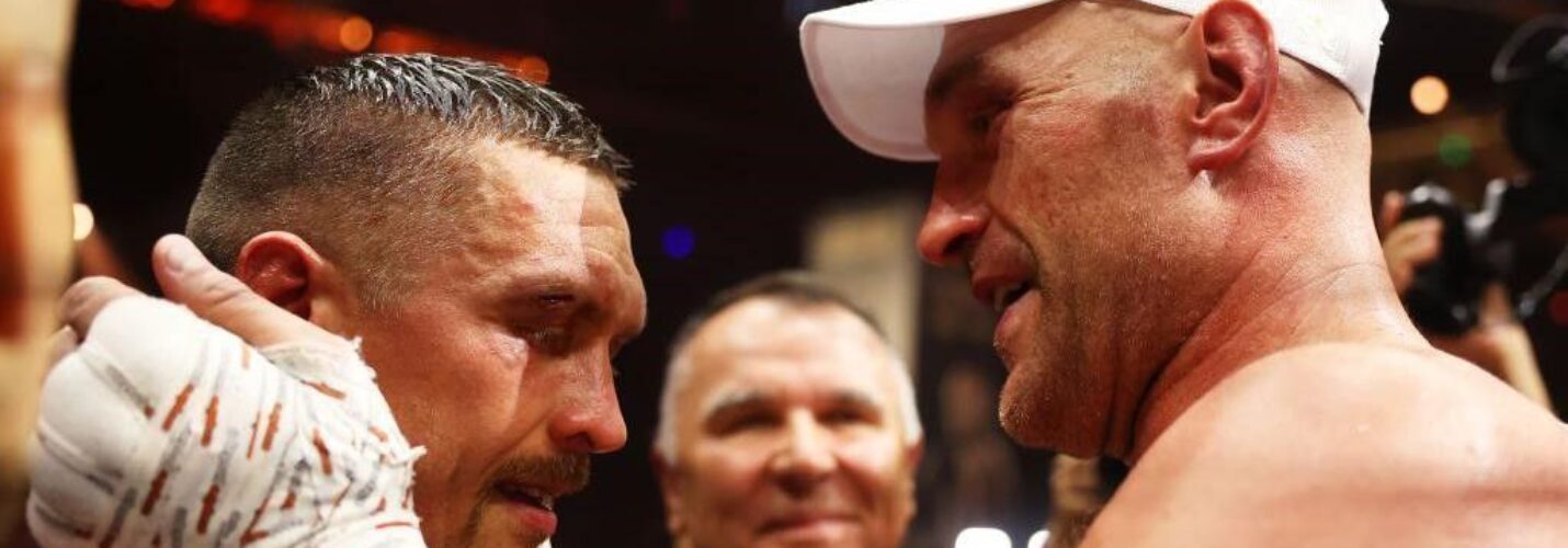 ANOTHER LOOK AT THE TYSON FURY VS OLEKSANDR USYK MATCH – 18/05/2024  (PHOTO – GAME RESPECTS GAME FOLLOWING THE FURY VS USYK MATCH LAST TIME)