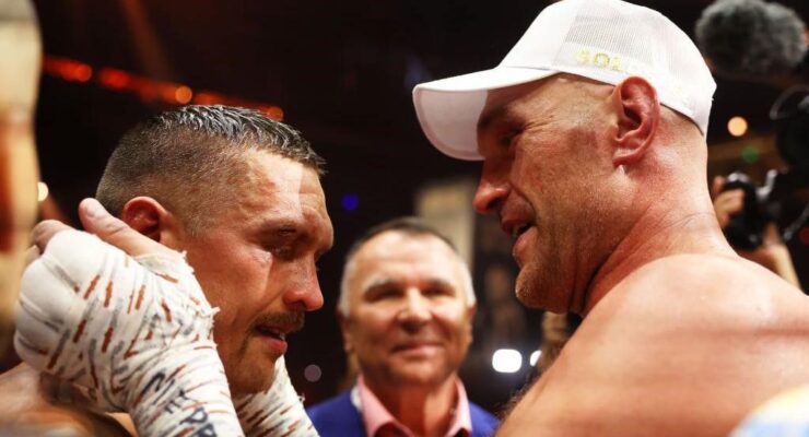 ANOTHER LOOK AT THE TYSON FURY VS OLEKSANDR USYK MATCH – 18/05/2024  (PHOTO – GAME RESPECTS GAME FOLLOWING THE FURY VS USYK MATCH LAST TIME)