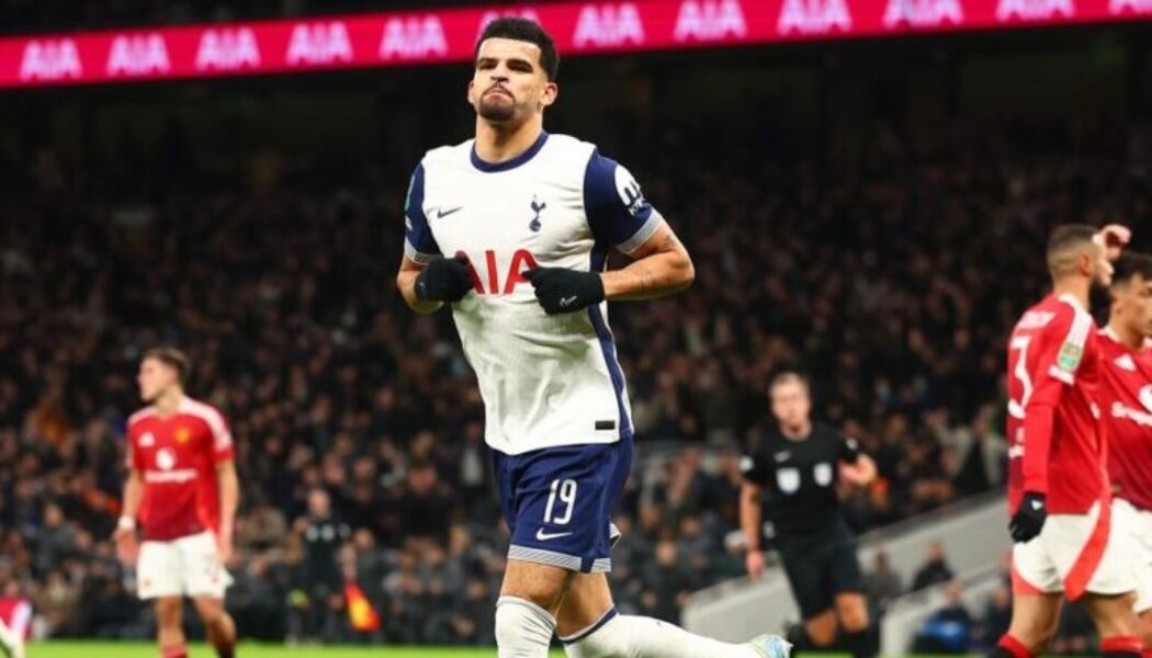 CARABAO CUP : THURSDAY – 19/12/2024   (PHOTO – DOMINIC SOLANKE CELEBRATES)