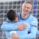 PREMIER LEAGUE : SUNDAY – 29/12/2024  (PHOTO – HAALAND AND WALKER CELEBRATE)