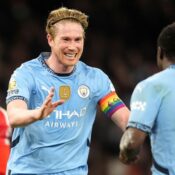 PREMIER LEAGUE : WEDNESDAY – 04/12/2024  (PHOTO – KEVIN DE BRUYNE AND JEREMY DOKU CELEBRATE)