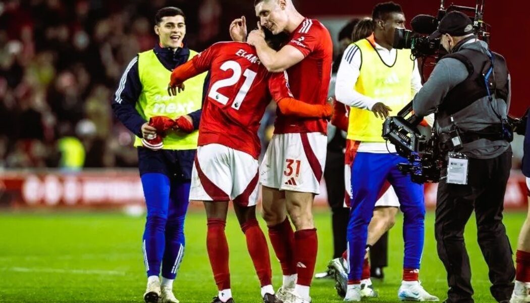 PREMIER LEAGUE : SATURDAY – 14/12/2024  (PHOTO – ANTHONY ELANGA AND NIKOLA MILENKOVIC CELEBRATE)