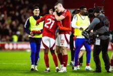 PREMIER LEAGUE : SATURDAY – 14/12/2024  (PHOTO – ANTHONY ELANGA AND NIKOLA MILENKOVIC CELEBRATE)