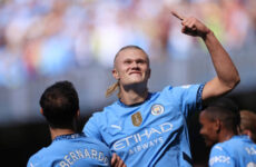 PREMIER LEAGUE : SATURDAY – 25/01/2025  (PHOTO – ERLING HAALAND CELEBRATES)