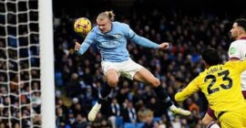 PREMIER LEAGUE : SATURDAY – 04/01/2025  (PHOTO – ERLING HAALAND SCORES A BRACE FOR MAN CITY)