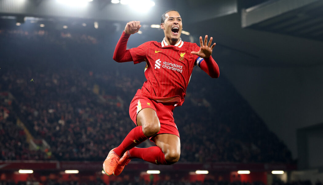 CARABAO CUP SEMI-FINAL : THURSDAY – 06/02/2025  (PHOTO – VIRGIL VAN DIJK CELEBRATES)