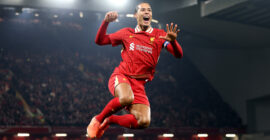 CARABAO CUP SEMI-FINAL : THURSDAY – 06/02/2025  (PHOTO – VIRGIL VAN DIJK CELEBRATES)