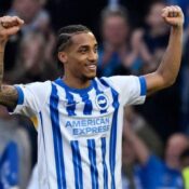 PREMIER LEAGUE :  BRIGHTON VS FULHAM –  08/03/2025  (PHOTO – JOAO PEDRO CELEBRATES SCORING THE WINNING GOAL FOR BRIGHTON)