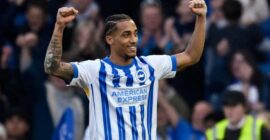 PREMIER LEAGUE :  BRIGHTON VS FULHAM –  08/03/2025  (PHOTO – JOAO PEDRO CELEBRATES SCORING THE WINNING GOAL FOR BRIGHTON)