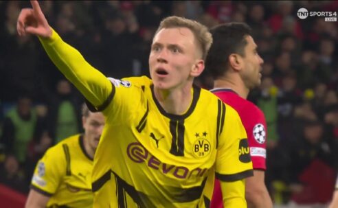 UEFA CHAMPIONS LEAGUE : MATCHES FROM 12/03/2025  (PHOTO – MAXIMILIAN BEIER CELEBRATES)