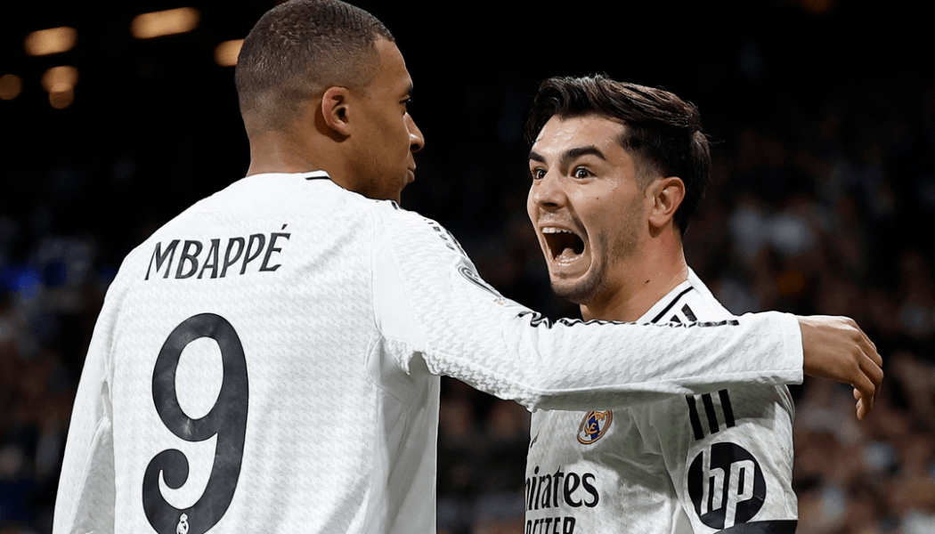 UEFA CHAMPIONS LEAGUE :  REAL MADRID VS ATLETICO MADRID – 04/03/2025  (PHOTO – MBAPPE CONGRATULATES DIAZ)