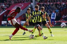 PREMIER LEAGUE :  NOTTINGHAM FOREST VS MAN CITY – 08/03/2025  (PHOTO – HUDSON-ODOI SCORES FOR FOREST)