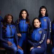 AN ALL FEMALE SPACE CREW FLIES INTO SPACE