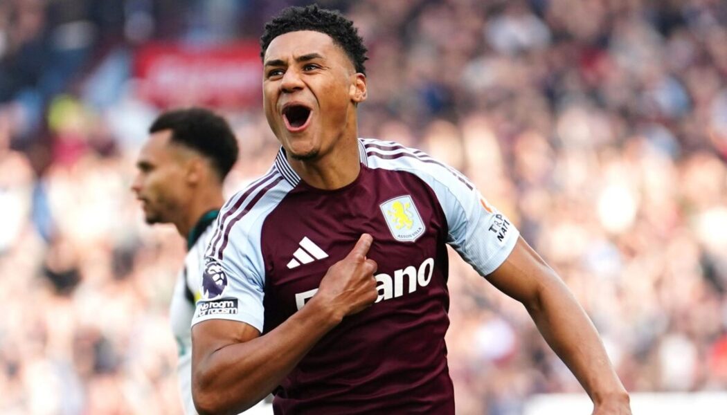 PREMIER LEAGUE : SATURDAY – 19/04/2025  (PHOTO – OLLIE WATKINS CELEBRATES)
