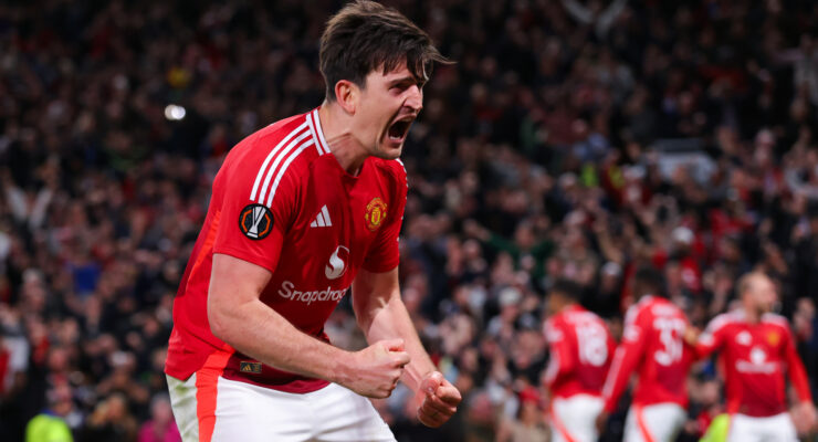 UEFA EUROPA LEAGUE : MANCHESTER UNITED VS LYON – 17/04/2025  (PHOTO – HARRY MAGUIRE CELEBRATES)