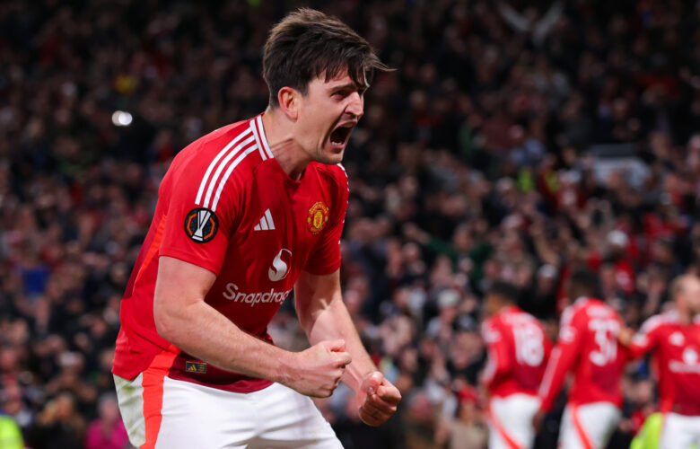 UEFA EUROPA LEAGUE : MANCHESTER UNITED VS LYON – 17/04/2025  (PHOTO – HARRY MAGUIRE CELEBRATES)