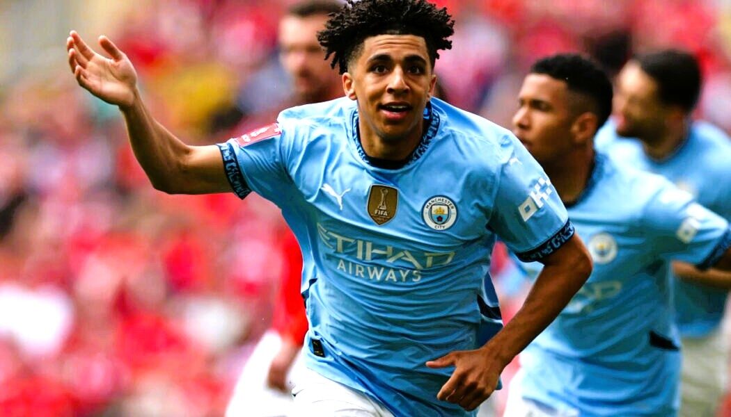 FA CUP SEMI-FINAL : NOTTINGHAM FOREST VS MANCHESTER CITY – 27/04/2025  (PHOTO – RICO LEWIS CELEBRATES)