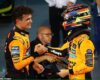 OSCAR PIASTRI WINS THE BAHRAIN GRAND PRIX 2025  (PHOTO – LANDO NORRIS CONGRATULATES OSCAR PIASTRI)