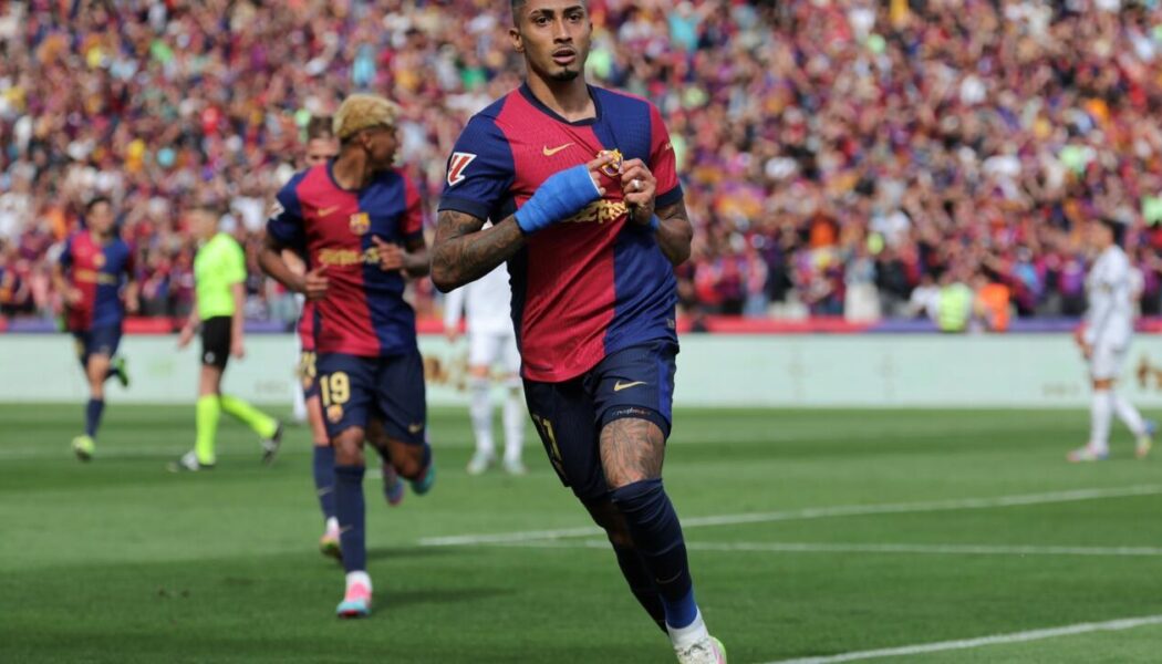 LA LIGA : BARCELONA VS REAL MADRID – 11/05/2025  (PHOTO – RAPHINHA CELEBRATES)