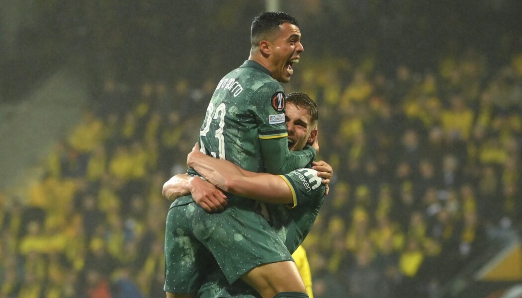 UEFA EUROPA LEAGUE SEMI-FINAL : BODO/GLIMT VS TOTTENHAM HOTSPUR – 08/05/2025  (PHOTO – PEDRO PORRO CELEBRATES)