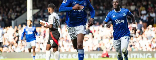 PREMIER LEAGUE : SATURDAY – 10/05/2025 (PHOTO – BETO CELEBRATES SCORING FOR EVERTON)