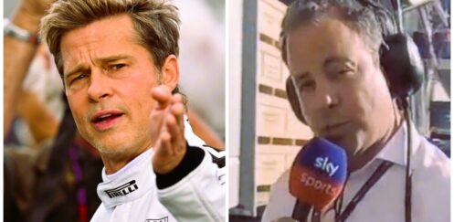 TED KRAVITZ MEETS F1 MOVIE STAR BRAD PITT