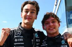 GEORGE RUSSELL HAS WON THE CANADIAN GRAND PRIX 2025!  (PHOTO – MERCEDES’ GEORGE RUSSELL AND KIMI ANTONELLI CELEBRATE ON THE PODIUM)