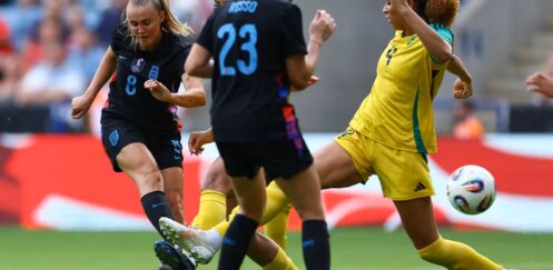 ENGLAND WOMEN VS JAMAICA WOMEN – INTERNATIONAL FRIENDLY – 29/06/2025  (PHOTO – GEORGIA STANWAY SCORES FOURTH GOAL FOR THE LIONESSES)