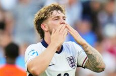 EUROPEAN UNDER-21 SEMI-FINAL:  ENGLAND U21’s vs NETHERLANDS U21’s – 25/06/2025  (PHOTO – HARVEY ELLIOTT CELEBRATES)