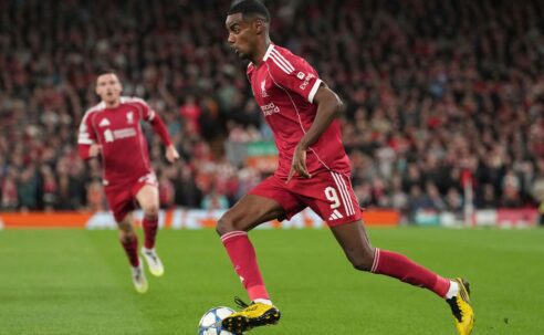 CHAMPIONS LEAGUE : LIVERPOOL VS ATLETICO MADRID – 17/09/2025  (PHOTO – ALEXANDER ISAK ON THE BALL)