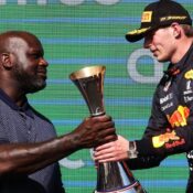 Highlights Of The U.S. Grand Prix 2021….!  (Photo – U.S. Basketball Player Shaquille O’Neal Presents Max With His Trophy)