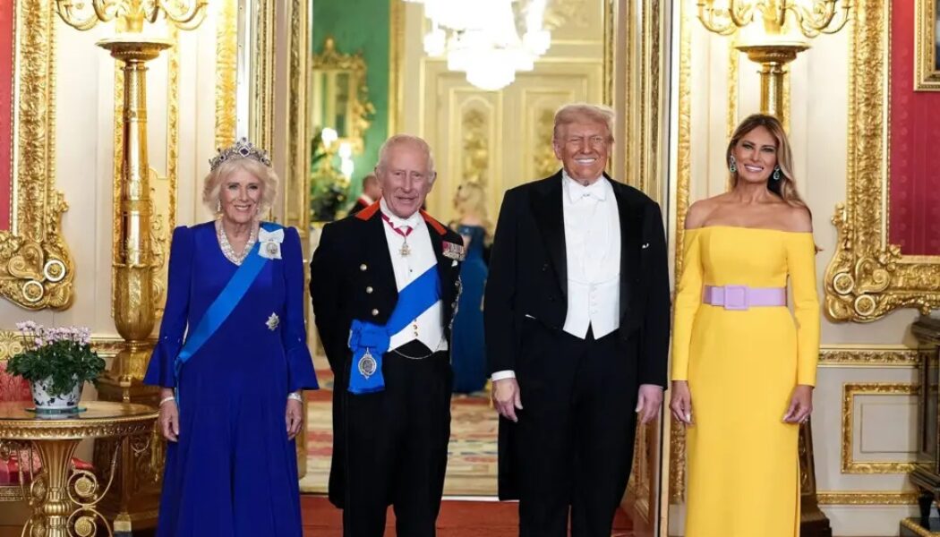 PRESIDENT TRUMP AND FIRST LADY MELANIA TRUMP ARE WELCOMED TO WINDSOR BY THE ROYAL FAMILY ON 16TH SEPTEMBER 2025