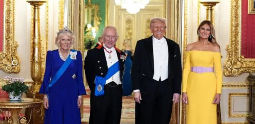 PRESIDENT TRUMP AND FIRST LADY MELANIA TRUMP ARE WELCOMED TO WINDSOR BY THE ROYAL FAMILY ON 16TH SEPTEMBER 2025
