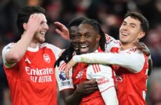 PREMIER LEAGUE :  ARSENAL VS TOTTENHAM HOTSPUR – 23/11/2025  (PHOTO – ARSENAL CELEBRATE)