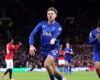 PREMIER LEAGUE : MAN UNITED VS EVERTON – 24/11/2025  (PHOTO – KIERNAN DEWSBURY-HALL CELEBRATES)