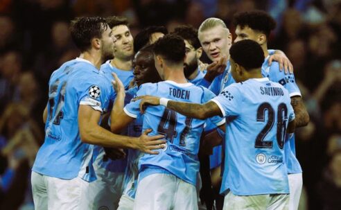 CHAMPIONS LEAGUE :  MAN CITY VS BORUSSIA DORTMUND – 05/11/2025 (PHOTO – MAN CITY CELEBRATE)