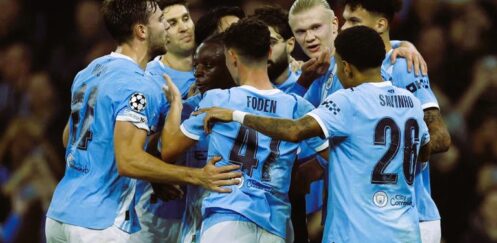 CHAMPIONS LEAGUE :  MAN CITY VS BORUSSIA DORTMUND – 05/11/2025 (PHOTO – MAN CITY CELEBRATE)
