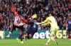 PREMIER LEAGUE :  SATURDAY – 08/11/2025  (PHOTO – BRIAN BROBBEY SCORES ACROBATIC EQUALISER FOR SUNDERLAND)