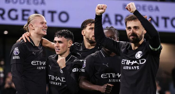 PREMIER LEAGUE :  FULHAM VS MANCHESTER CITY – 02/11/2025 (PHOTO – MAN CITY CELEBRATE)
