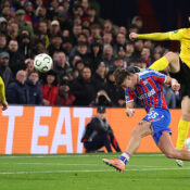 UEFA CONFERENCE LEAGUE : CRYSTAL PALACE VS KUPS KUOPIO – 18/12/2035 (PHOTO – JUSTIN DEVENNEY SCORES FOR CRYSTAL PALACE)