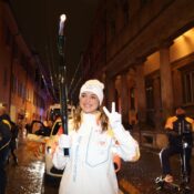 OLYMPIC TORCH RELAY HIGHLIGHTS!  (PHOTO – ESTER BALASSINI CARRIES THE TORCH)