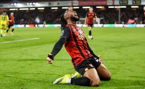 PREMIER LEAGUE MATCHES FROM 07/01/2026  (PHOTO – ANTOINE SEMENYO CELEBRATES SCORING LATE WINNER FOR BOURNEMOUTH)