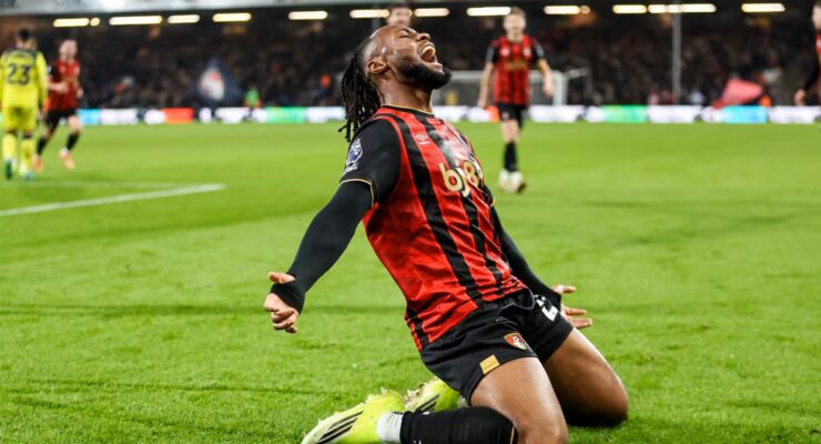 PREMIER LEAGUE MATCHES FROM 07/01/2026  (PHOTO – ANTOINE SEMENYO CELEBRATES SCORING LATE WINNER FOR BOURNEMOUTH)