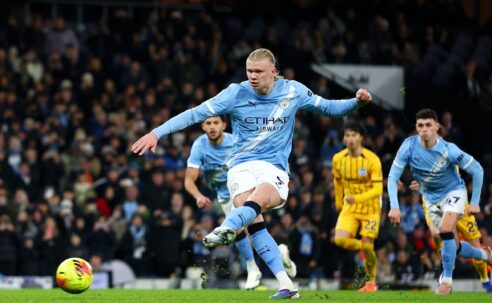 PREMIER LEAGUE : MAN CITY VS BRIGHTON & HOVE ALBION – 07/01/2026  (PHOTO – ERLING HAALAND SCORES)