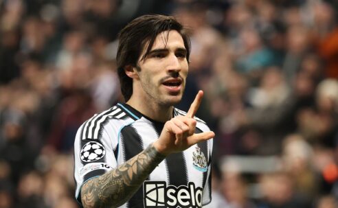 CHAMPIONS LEAGUE KNOCKOUT PLAY-OFFS : NEWCASTLE UNITED VS QARABAG FK – 24/02/2026  (PHOTO – SANDRO TONALI CELEBRATES)