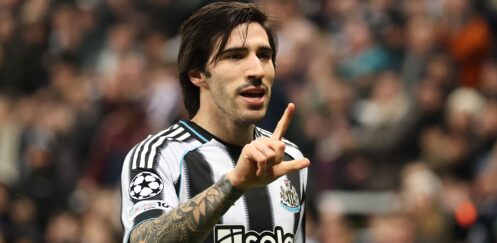 CHAMPIONS LEAGUE KNOCKOUT PLAY-OFFS : NEWCASTLE UNITED VS QARABAG FK – 24/02/2026  (PHOTO – SANDRO TONALI CELEBRATES)