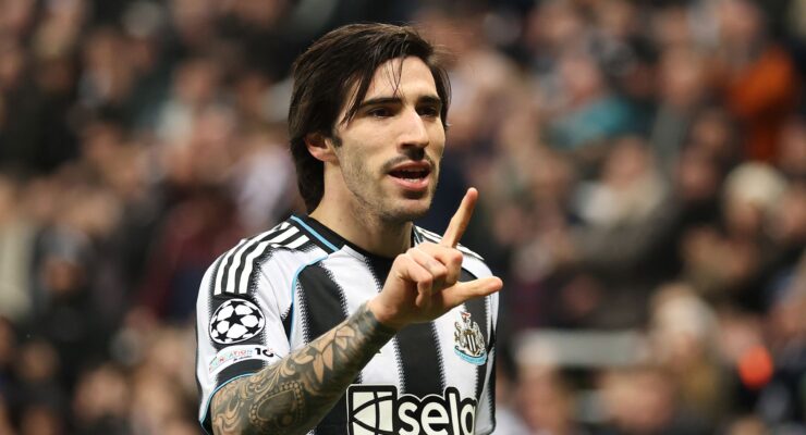 CHAMPIONS LEAGUE KNOCKOUT PLAY-OFFS : NEWCASTLE UNITED VS QARABAG FK – 24/02/2026  (PHOTO – SANDRO TONALI CELEBRATES)
