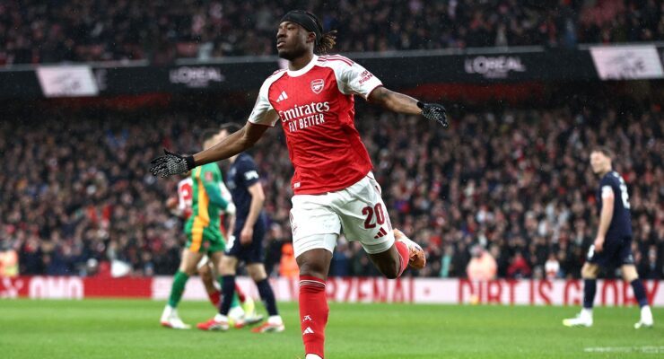 FA CUP FOURTH ROUND : SUNDAY – 15/02/2026  (PHOTO – NONI MADUEKE CELEBRATES)