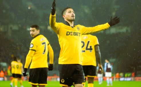 PREMIER LEAGUE : WOLVES VS ASTON VILLA – 27/02/2026  (PHOTO – JOAO GOMES CELEBRATES)