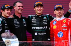 GEORGE RUSSELL WINS THE AUSTRALIAN GRAND PRIX WITH MERCEDES TEAM-MATE ANTONELLI SECOND AGAIN AND CHARLES LECLERC THIRD (PICTURED)